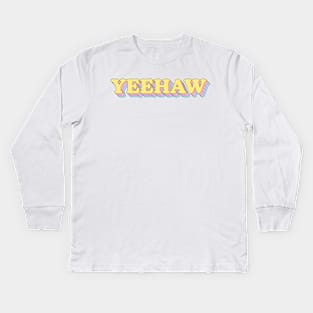 Yeehaw Light Colors Retro Kids Long Sleeve T-Shirt